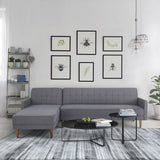 CanapÈ d'angle convertible 3 places rÈversible - Tissu gris foncÈ - Pieds en bois - L 286 x P 169 x H 80 cm - IMANIA