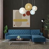 CanapÈ d'angle 3 places rÈversible  ISTANA -Velours Bleu - L 286 x P 169 x H 80 cm