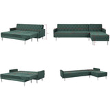 CanapÈ d'angle rÈversible 3 places  ISTANA -Velours Vert-  - - L 286 x P 169 x H 80 cm