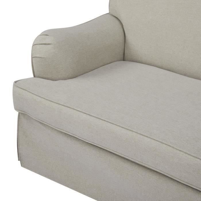 LUZ CanapÈ convertible - Tissu Beige - L 206 x P 95 x H 81 cm