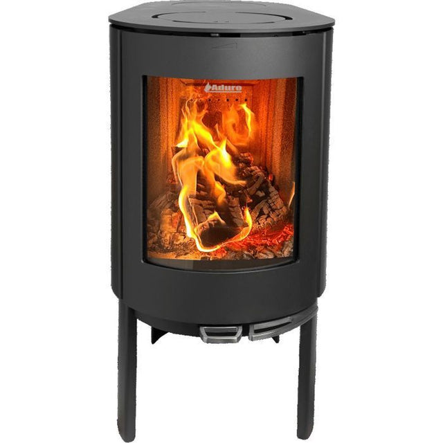Poele a bois - ADURO - Aduro 23 - 9 Kw - Vitre frontale incurvée et vitres latérales - Option de cuisson - Régule de l'arrivée d'air
