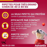 ADVANTIX Chien Solution Antiparasitaire Tres Grande Race 40 a 60kg 6 pipettes