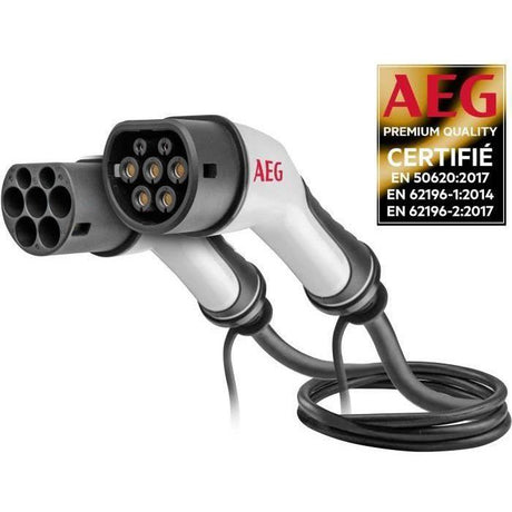 Câble de charge véhicules électriques & hybrides - AEG - Type 2 - Câble triphasé 32A 480V AC - Jusqu a 22Kw - Longueur : 5m