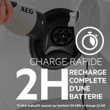 Câble de charge véhicules électriques & hybrides - AEG - Type 2 - Câble triphasé 32A 480V AC - Jusqu a 22Kw - Longueur : 5m