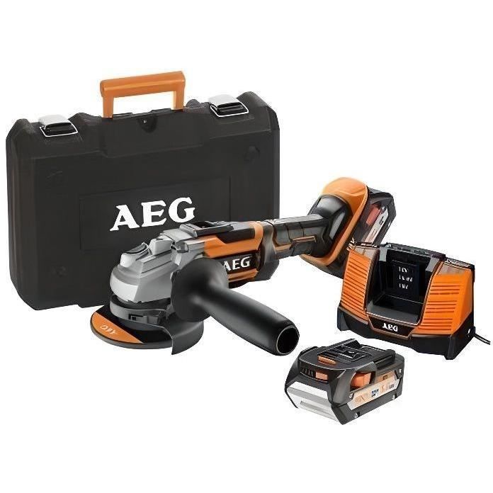 AEG - Meuleuse 125 mm 18V BRUSHLESS, 11000 tr/min - 2 batteries Pro lithium 5,0 Ah HD, chargeur, en coffret - BEWS18-125BL LI-502C