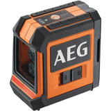 AEG - Niveau laser croix, portÈe 15 m, laser rouge, 2 lignes, avec 1 adaptateur, 2 piles AA, 1 pochette de rangement - CLR215-B