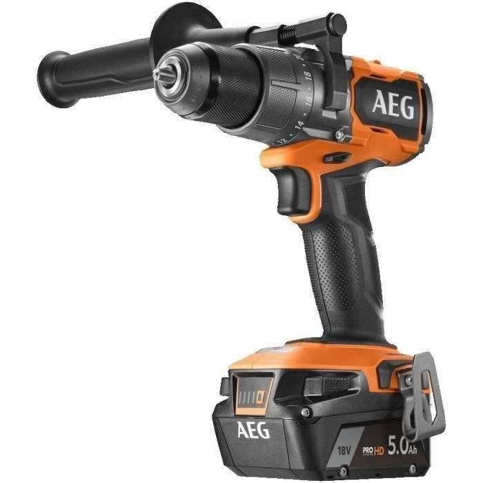 AEG - Perceuse-visseuse a percussion 18V BRUSHLESS, 110 Nm, 2 batt. Pro lithium 5,0 Ah HD, chargeur, en coffret - BSB18C3BL-502C