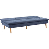 Canapé convertible - 3 places - AGATHE - Tissu Bleu Chambray - 180 x 74 x 72 cm