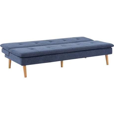 Canapé convertible - 3 places - AGATHE - Tissu Bleu Chambray - 180 x 74 x 72 cm