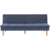 Canapé convertible - 3 places - AGATHE - Tissu Bleu Chambray - 180 x 74 x 72 cm
