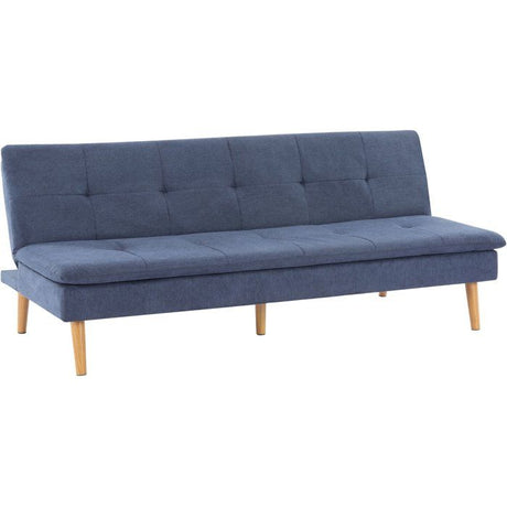 Canapé convertible - 3 places - AGATHE - Tissu Bleu Chambray - 180 x 74 x 72 cm