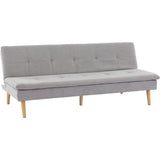 Canapé convertible - 3 places - AGATHE - Tissu Gris Greige - 180 x 74 x 72 cm