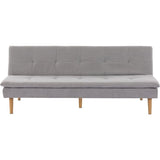 Canapé convertible - 3 places - AGATHE - Tissu Gris Greige - 180 x 74 x 72 cm