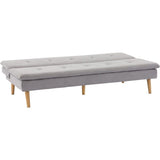 Canapé convertible - 3 places - AGATHE - Tissu Gris Greige - 180 x 74 x 72 cm