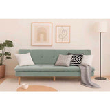 Canapé convertible - 3 places - AGATHE - Tissu Vert feutré - 180 x 74 x 72 cm