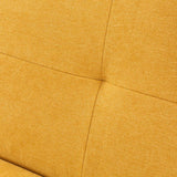Canapé convertible - 3 places - AGATHE - Tissu Moutarde - 180 x 74 x 72 cm