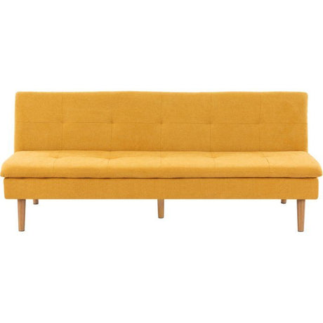 Canapé convertible - 3 places - AGATHE - Tissu Moutarde - 180 x 74 x 72 cm