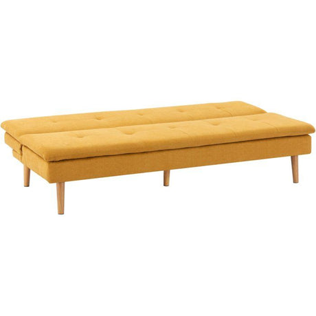 Canapé convertible - 3 places - AGATHE - Tissu Moutarde - 180 x 74 x 72 cm