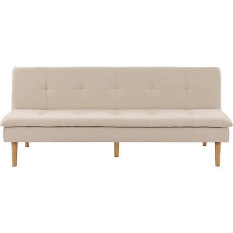Canapé convertible - 3 places - AGATHE - Tissu Beige - 180 x 74 x 72 cm
