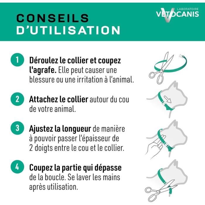 Collier répulsif anti-tiques et puces - VETOCANIS - Noir Reflechissant pour Chat
