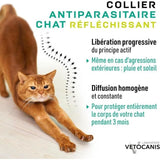 Collier répulsif anti-tiques et puces - VETOCANIS - Noir Reflechissant pour Chat