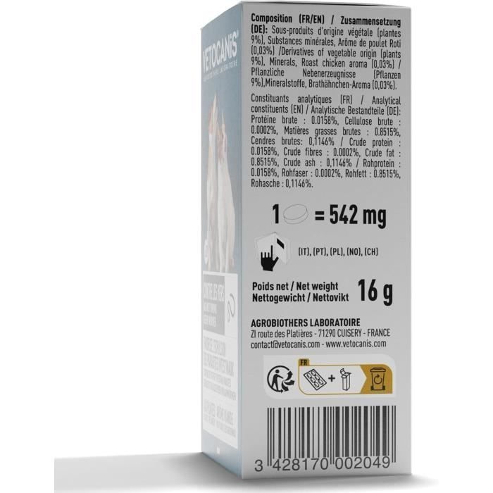 Comprimés contre les vers intestinaux - VETOCANIS - VerZen - Pour chien et chat - Boite de 30 comprimés