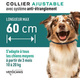 Collier répulsif puces tiques et moustiques - VETOCANIS - Chien de 10 a 20 kg - Extraits Naturels Margosa et Lavandin (Lot de 2)