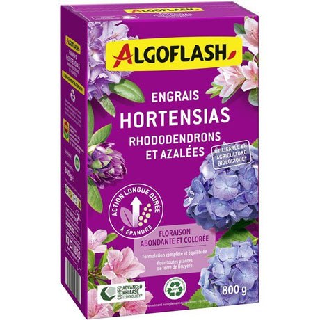 Engrais acidophiles - ALGOFLASH - Hortensias, rhododendrons & azalées - 800 g - UAB