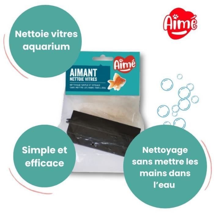 Aimant aquarium Nettoie vitres - AIMÉ - 10cm