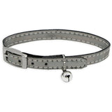 Collier pour chat - AIME - Sky miroir cuivre - Bleu nuit, clous dorés, grelot doré