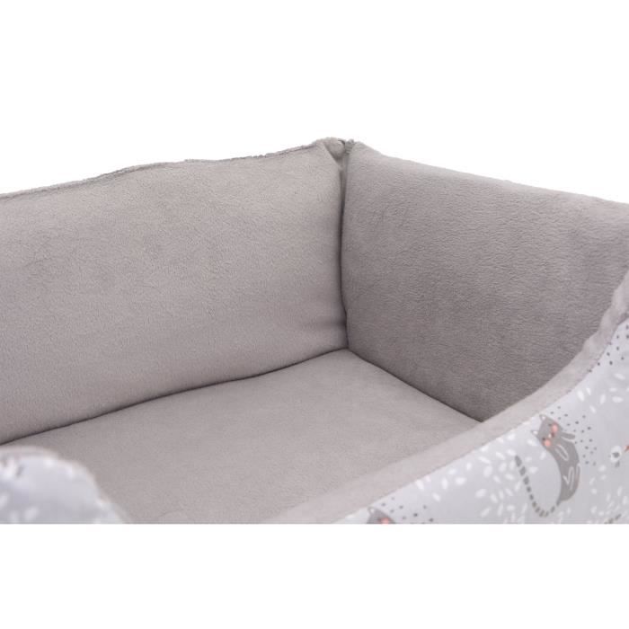 AIME Panier pour Chat et Petit Chien, en Fourrure, Panier imprimÈ Couchage Confort Doux Moelleux Pliable RÈversible Taille S