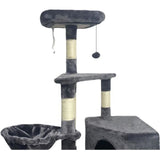 SWIFTY Arbre a chat - 55 x 40 x 138 cm - Gris foncÈ - 3 plateformes, 1 perchoir, 1 niche, poteaux a griffer