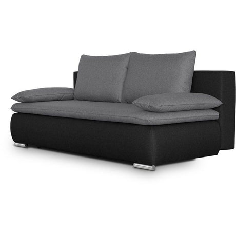 Canapé convertible - 3 places - ALAN - Tissu Gris clair / Anthracite - Coffre - 203 x 89 x 99 cm