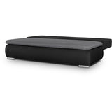 Canapé convertible - 3 places - ALAN - Tissu Gris clair / Anthracite - Coffre - 203 x 89 x 99 cm