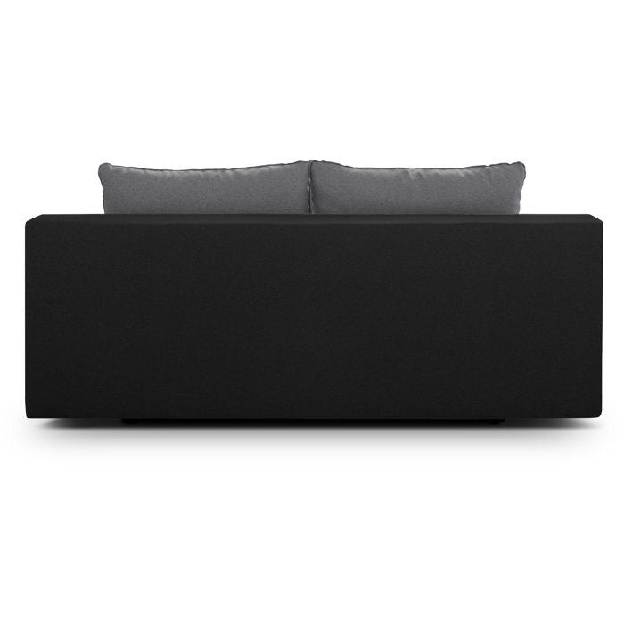 Canapé convertible - 3 places - ALAN - Tissu Gris clair / Anthracite - Coffre - 203 x 89 x 99 cm