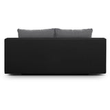 Canapé convertible - 3 places - ALAN - Tissu Gris clair / Anthracite - Coffre - 203 x 89 x 99 cm