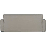Canapé convertible 3 places  - ALBA - Tissu beige - 2 coussins - Coffre de rangement - 226 x 85 x 92 cm