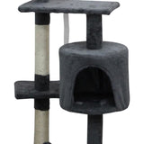 JASPER Arbre a chat gris 40 x 40 x 114 cm -3 plateformes, 1 niche, poteaux a griffer