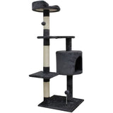 JASPER Arbre a chat gris 40 x 40 x 114 cm -3 plateformes, 1 niche, poteaux a griffer