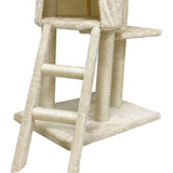 JIPSY Arbre a chat beige 79 x 34 x 138 cm - 3 plateformes, 1 perchoir, 1 niche,  1 escalier, poteaux a griffer