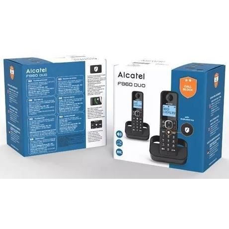 Téléphone fixe sans fil - ALCATEL - F860 duo noir - Blocage d'appels indésirables