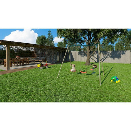 Portique balançoire métal enfant - 3 agres - AVA - ALEO BY TRIGANO