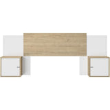 Tete de lit - ALIX - Extensible - Châtaignier naturel / Blanc - 246/226/206 x 34 x 91 cm - DIAGONE