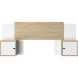 Tete de lit - ALIX - Extensible - Châtaignier naturel / Blanc - 246/226/206 x 34 x 91 cm - DIAGONE