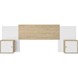 Tete de lit - ALIX - Extensible - Châtaignier naturel / Blanc - 246/226/206 x 34 x 91 cm - DIAGONE