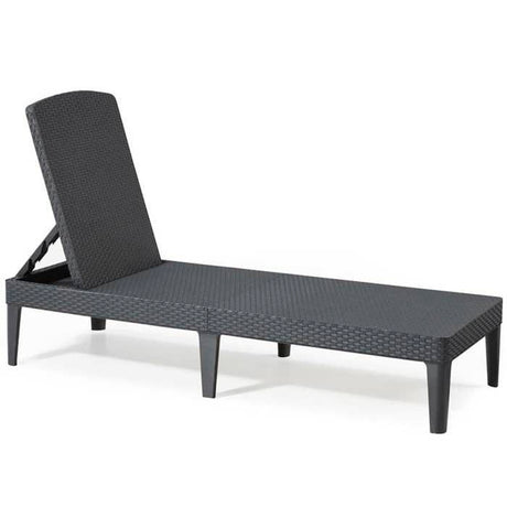 Bain de soleil - Allibert by KETER – Jaipur – en résine imitation rotin tressé – gris graphite – dossier réglable