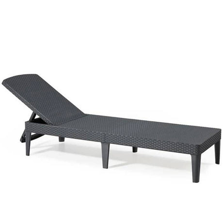 Bain de soleil - Allibert by KETER – Jaipur – en résine imitation rotin tressé – gris graphite – dossier réglable