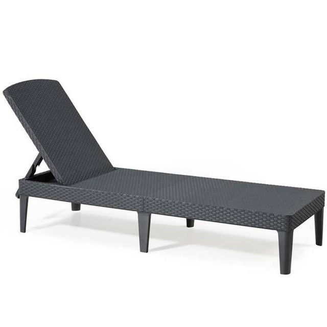 Bain de soleil - Allibert by KETER – Jaipur – en résine imitation rotin tressé – gris graphite – dossier réglable