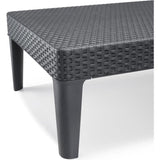Bain de soleil - Allibert by KETER – Jaipur – en résine imitation rotin tressé – gris graphite – dossier réglable