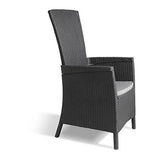 Fauteuil de jardin - KETER - Vermont - Résine imitation rotin tressé - Gris graphite - Dossier inclinable - 64 x 68 x 107 cm